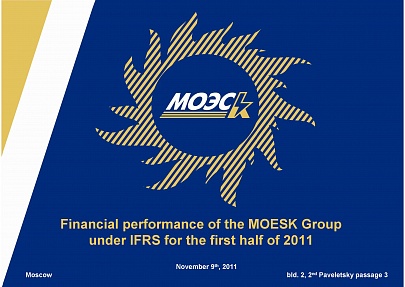Financial performance of the MOESK Group under IFRS for the first half of 2011