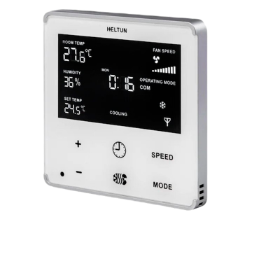 Устройство управления фанкойлом Heltun (белая панель, белая рамка)